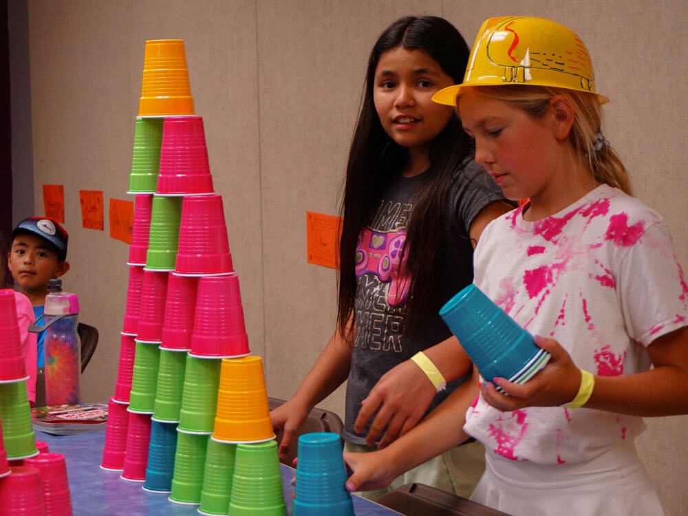 kids stacking cups