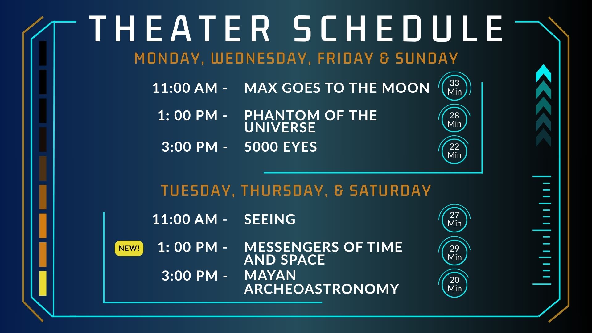 AMarillo Space theater Schedule at the Don Harrington Discovery Center